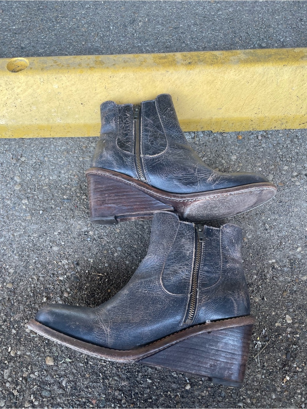 BED STU Countess Wedge Chelsea Leather Distressed Ankle Womens
Boots Size 11